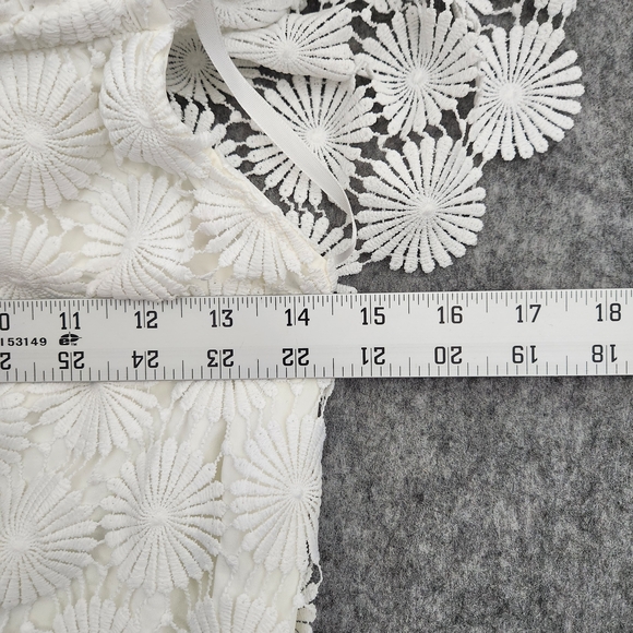 Trina Turk Bardot Floral Daisy Crochet Off Shoulder Midi Dress Women's S White - Picture 6 of 7